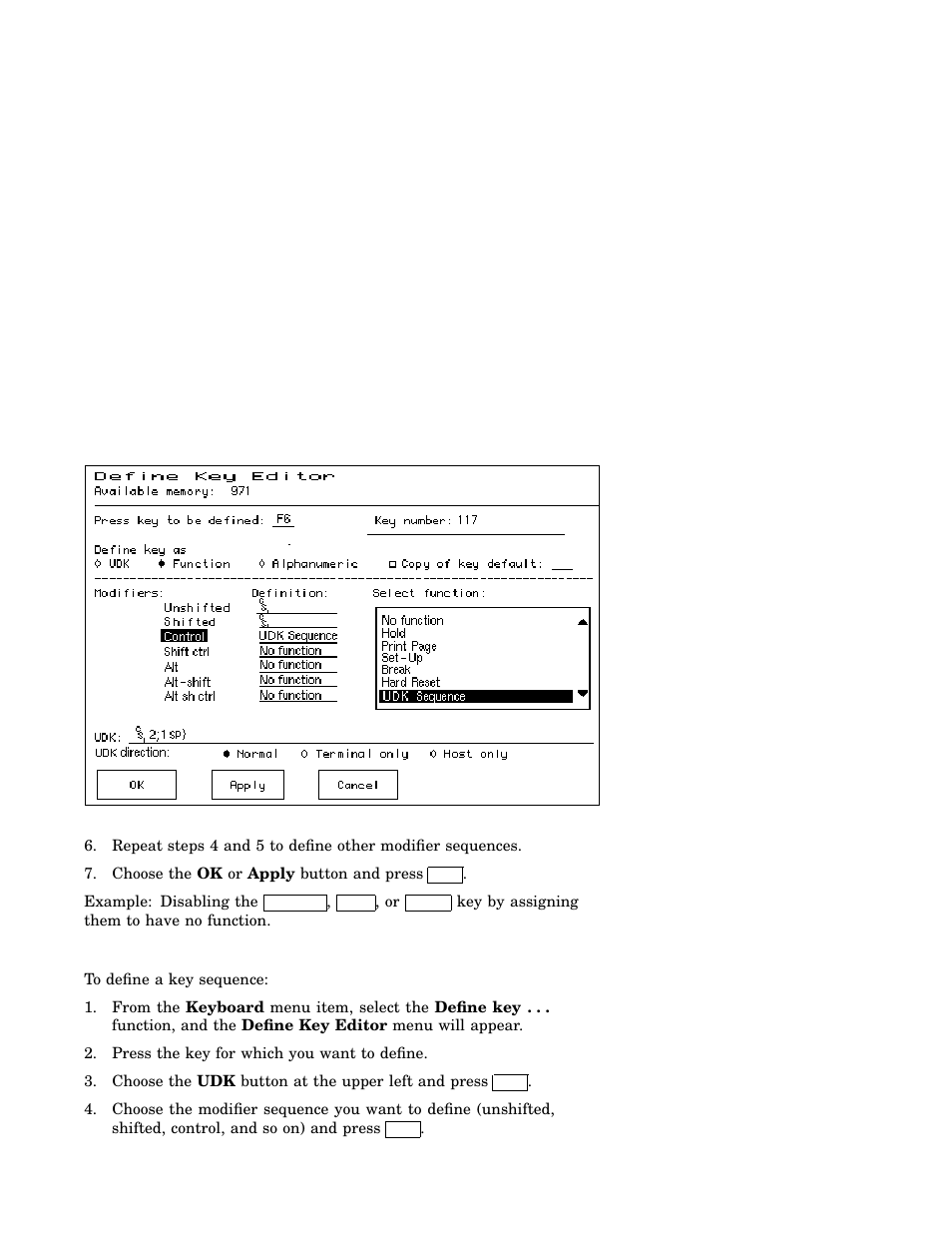 2 creating a key sequence | IBM Asynchronous Color Terminals WS525 User Manual | Page 31 / 44