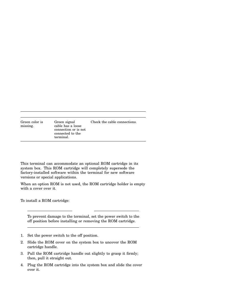 A.3 installing the rom cartridge | IBM Asynchronous Color Terminals WS525 User Manual | Page 35 / 44