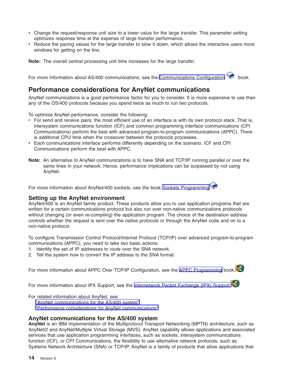 Setting up the anynet environment, Anynet communications for the as/400 system | IBM AS/400 User Manual | Page 20 / 104