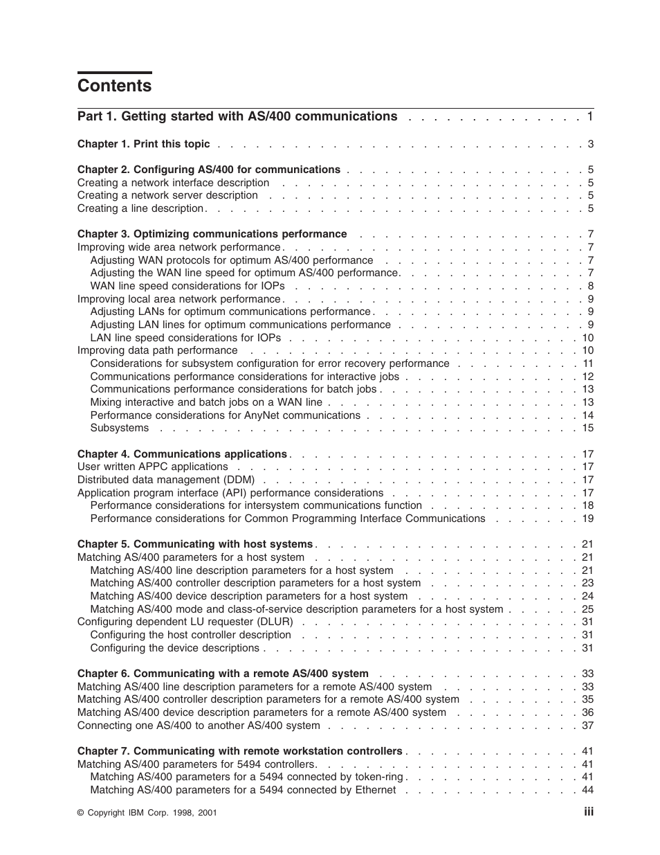 IBM AS/400 User Manual | Page 5 / 104