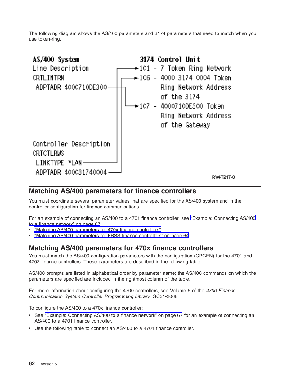 Matching as/400 parameters for finance controllers | IBM AS/400 User Manual | Page 68 / 104