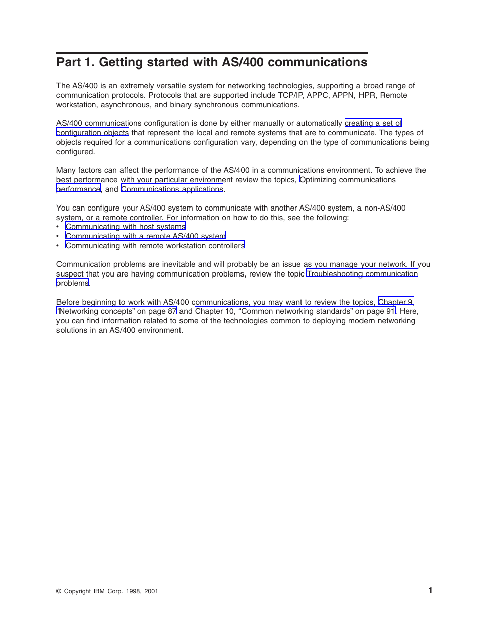 Part 1. getting started with as/400 communications | IBM AS/400 User Manual | Page 7 / 104