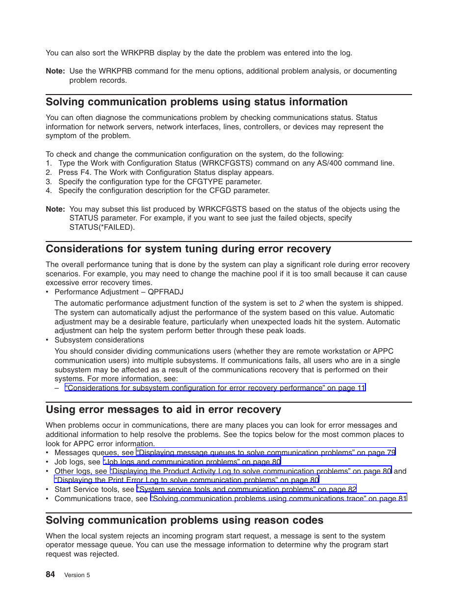 Using error messages to aid in error recovery, Solving communication problems using reason codes, Use reason codes | IBM AS/400 User Manual | Page 90 / 104