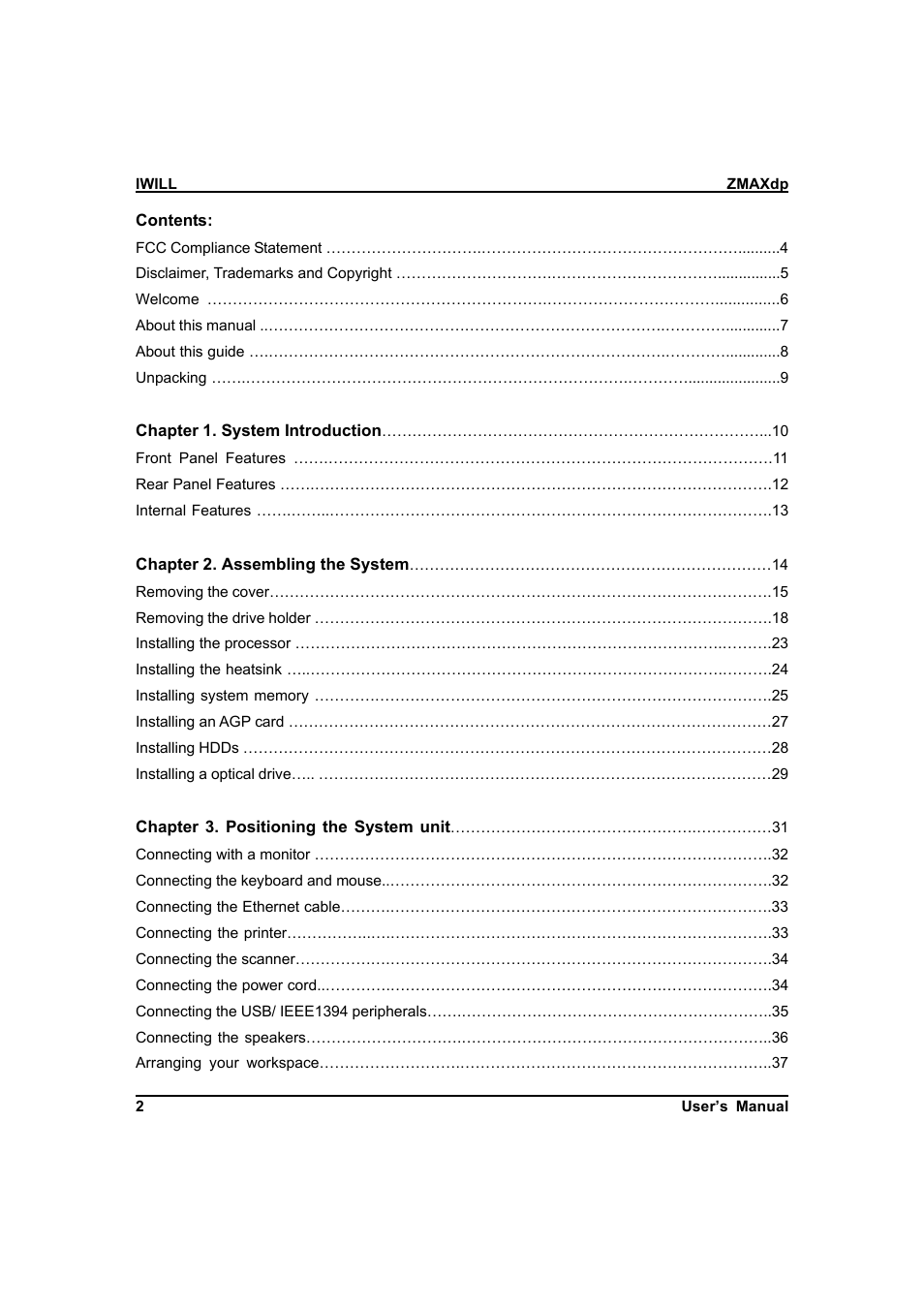IBM Dual AMD OpteronTM SFF Barebone ZMAXdp User Manual | Page 2 / 81