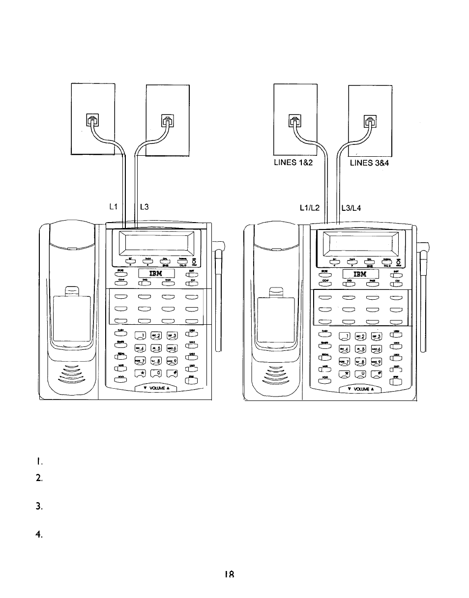 Single line jacks two line jacks, Caution | IBM -4900 User Manual | Page 17 / 44