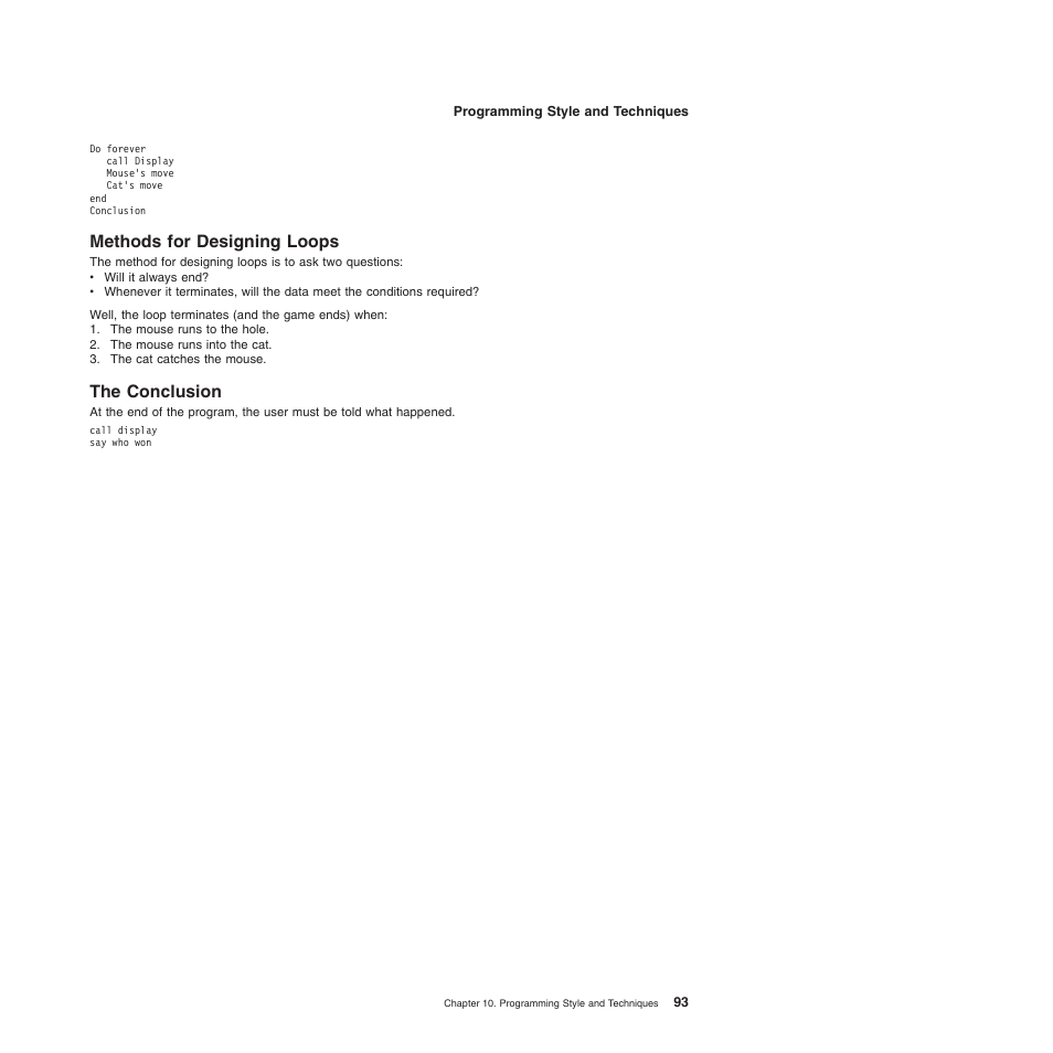 Methods for designing loops, The conclusion, Methods for designing loops the conclusion | IBM SC34-5764-01 User Manual | Page 115 / 481