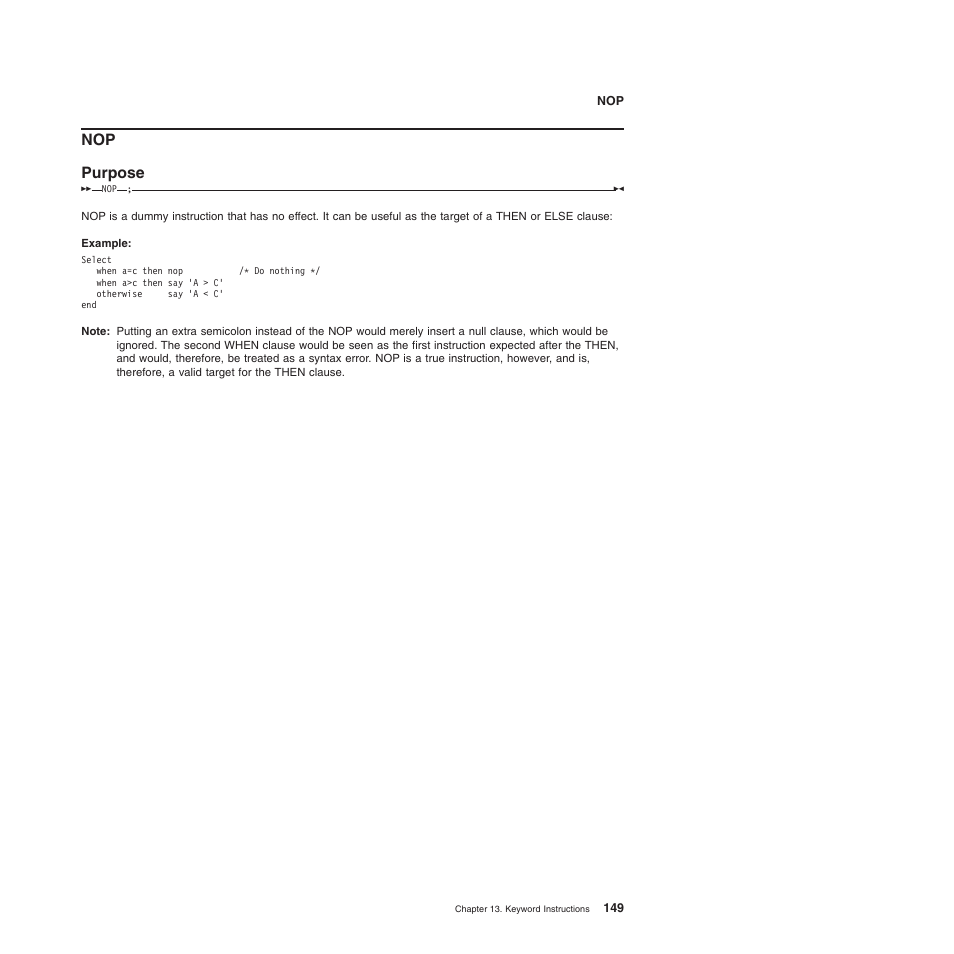 Nop purpose | IBM SC34-5764-01 User Manual | Page 171 / 481