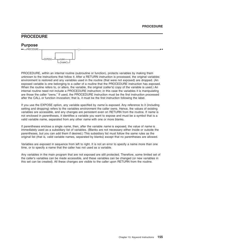 Procedure, Procedure purpose | IBM SC34-5764-01 User Manual | Page 177 / 481