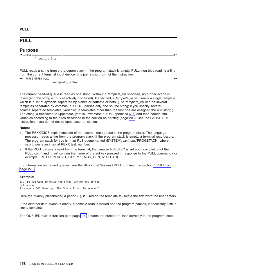 Pull, Pull purpose | IBM SC34-5764-01 User Manual | Page 180 / 481