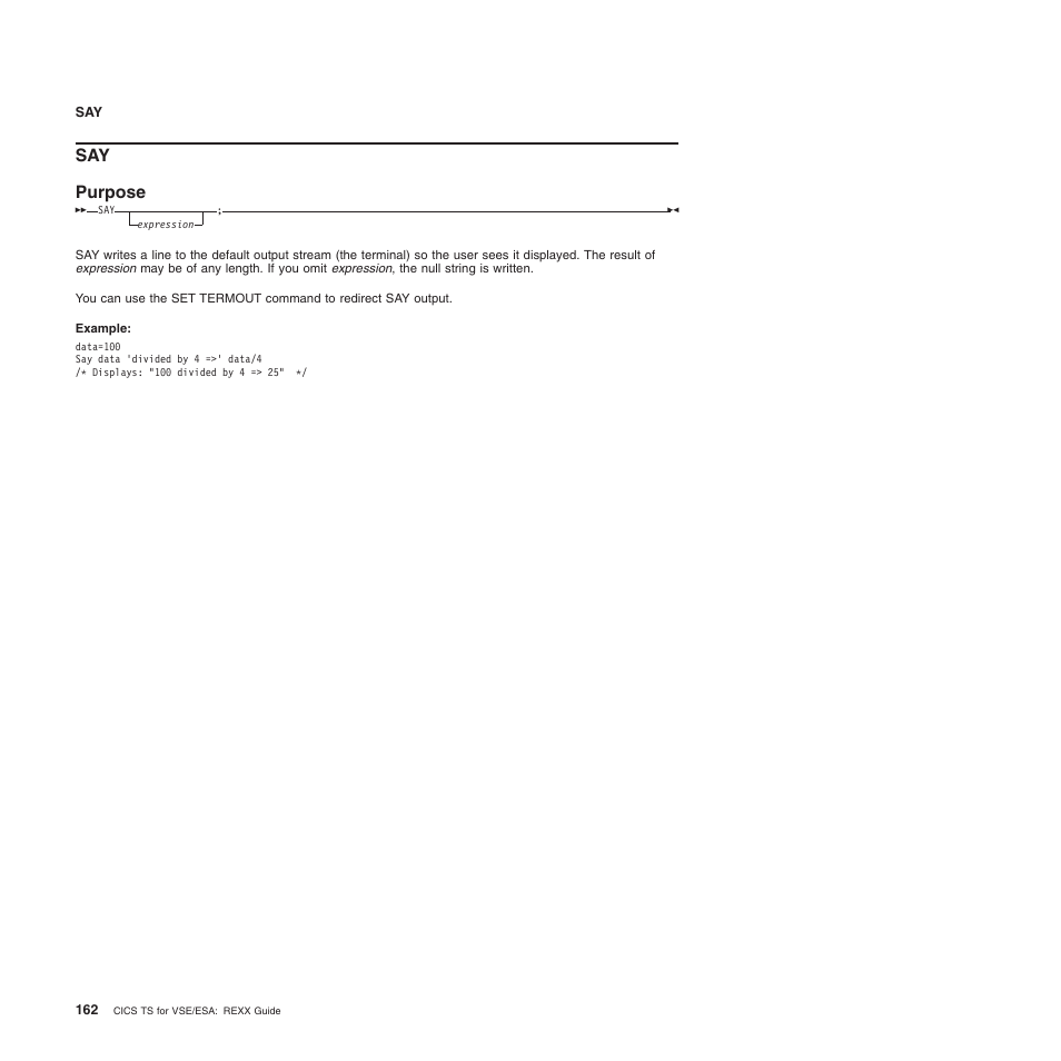 Say purpose | IBM SC34-5764-01 User Manual | Page 184 / 481