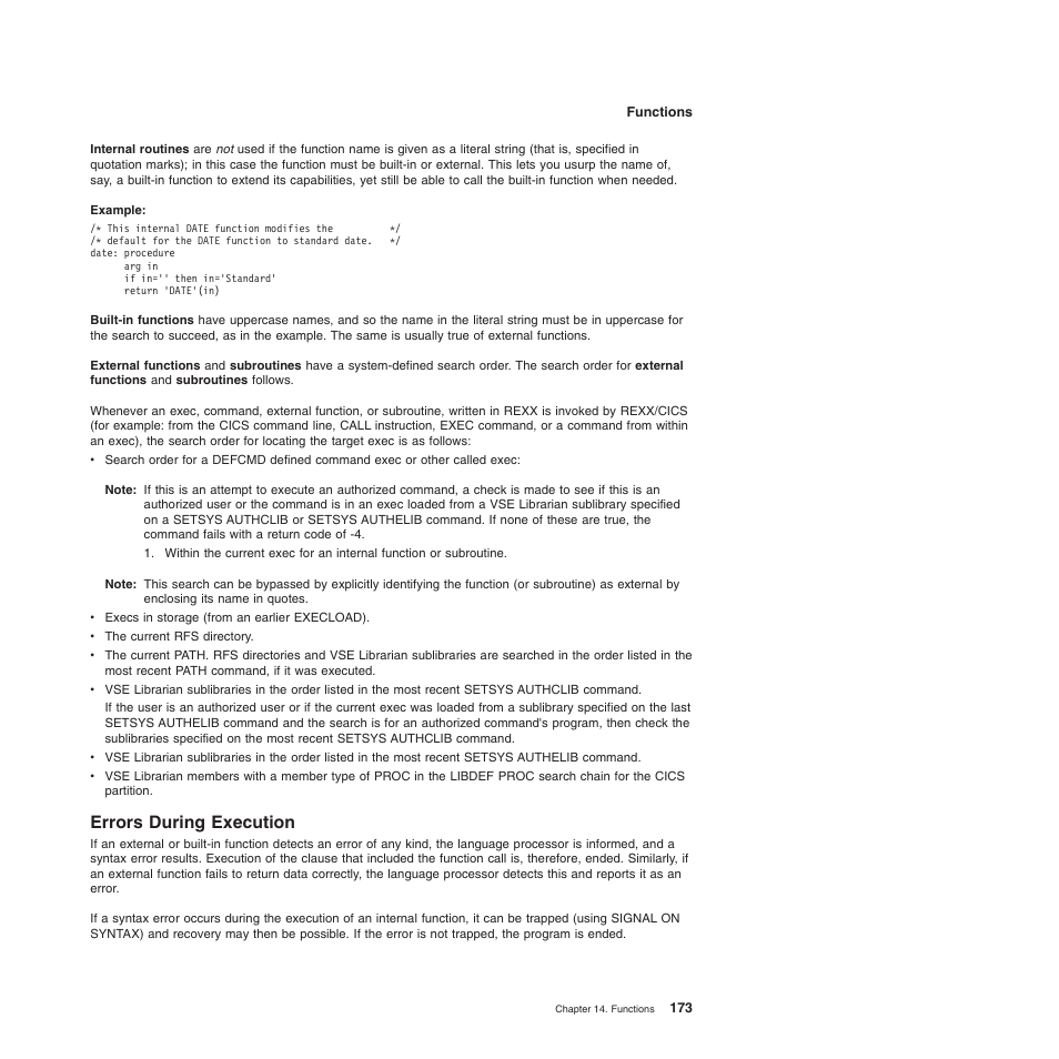 Errors during execution | IBM SC34-5764-01 User Manual | Page 195 / 481