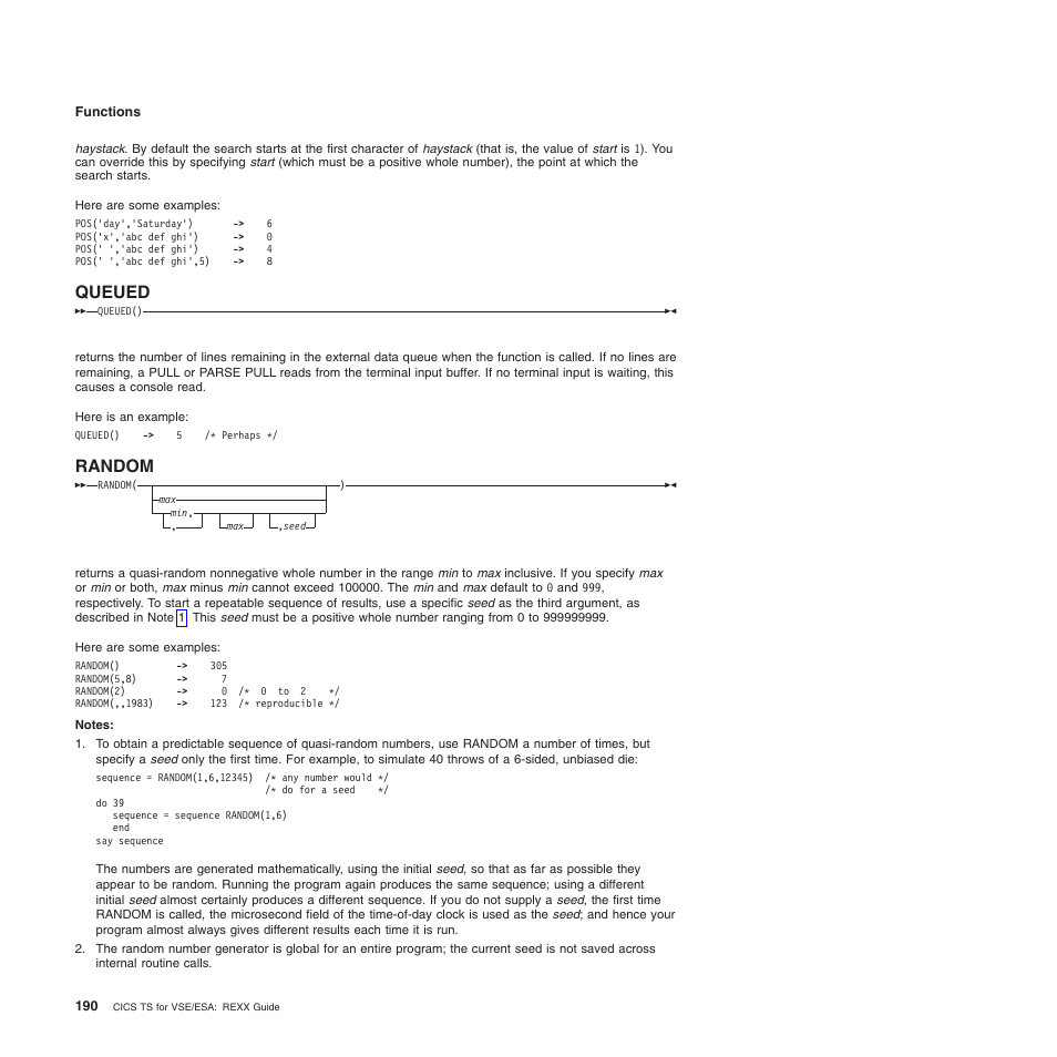 Queued, Random, Queued random | IBM SC34-5764-01 User Manual | Page 212 / 481