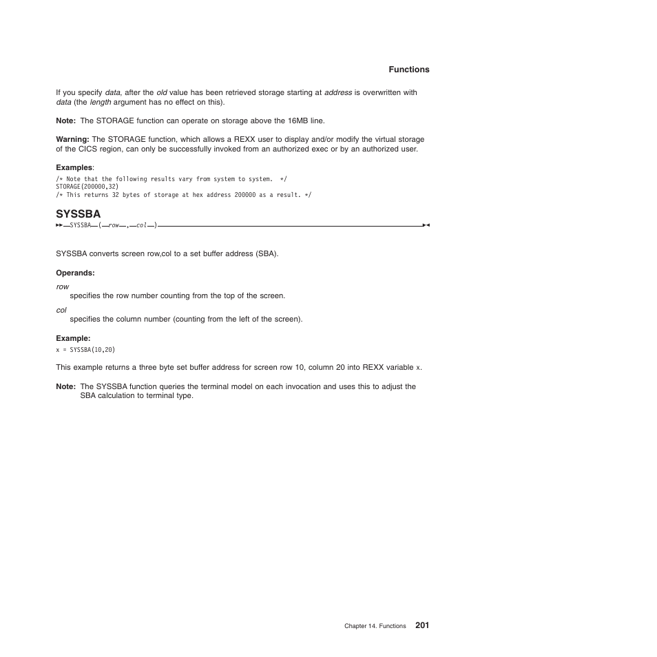 Syssba | IBM SC34-5764-01 User Manual | Page 223 / 481