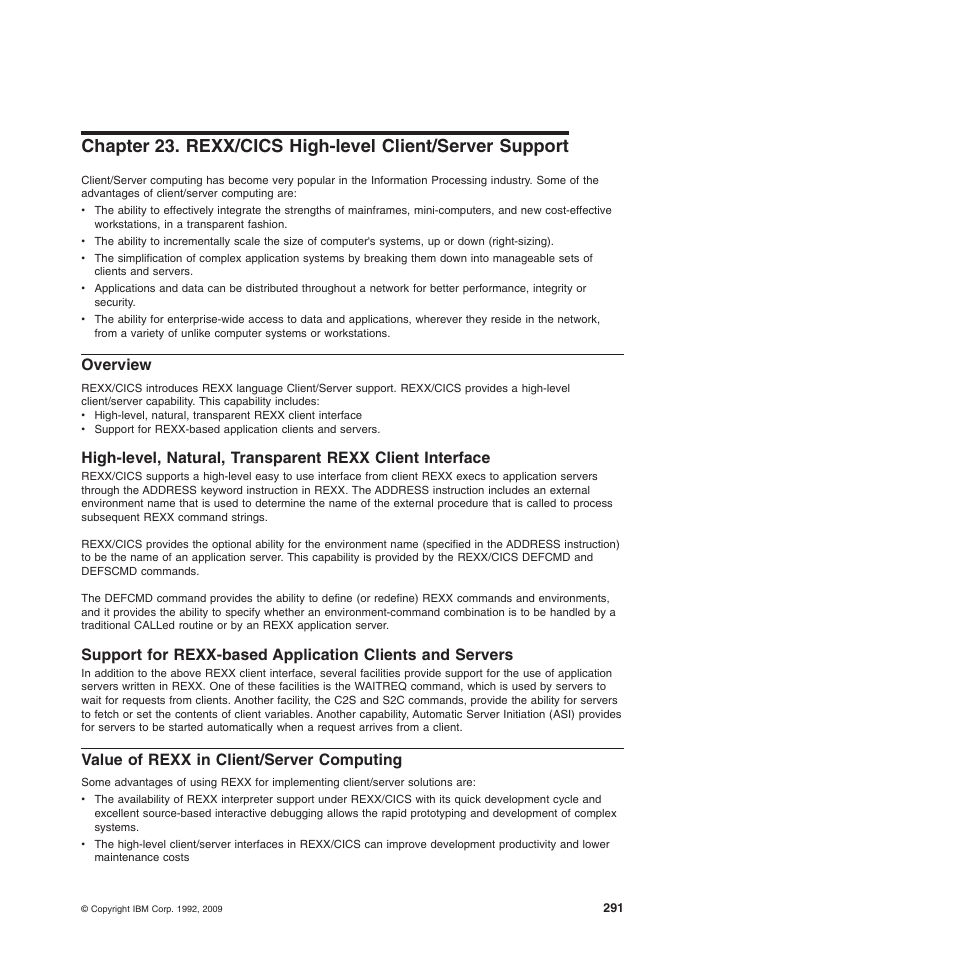 Overview, Value of rexx in client/server computing | IBM SC34-5764-01 User Manual | Page 313 / 481