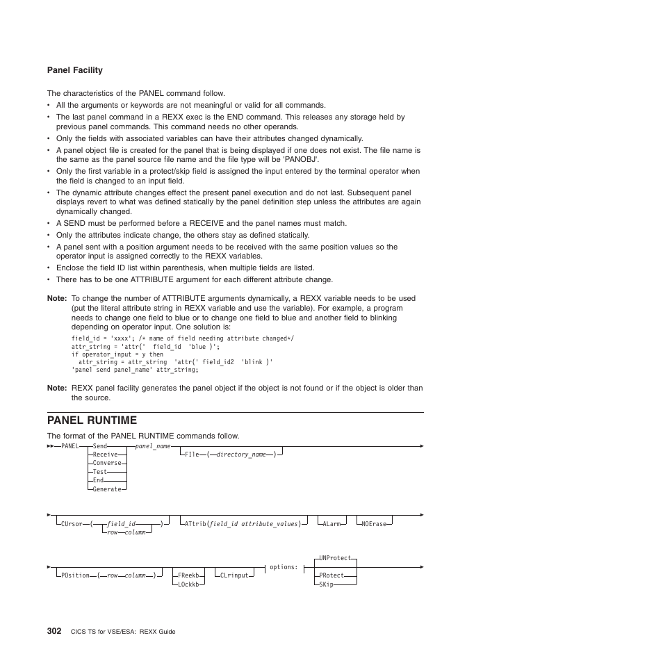 Panel runtime | IBM SC34-5764-01 User Manual | Page 324 / 481