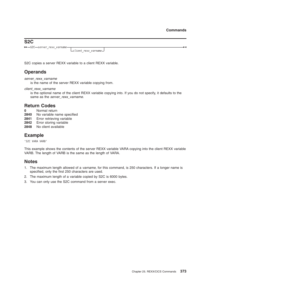 Operands, Return codes, Example | Notes, Operands return codes example notes | IBM SC34-5764-01 User Manual | Page 395 / 481