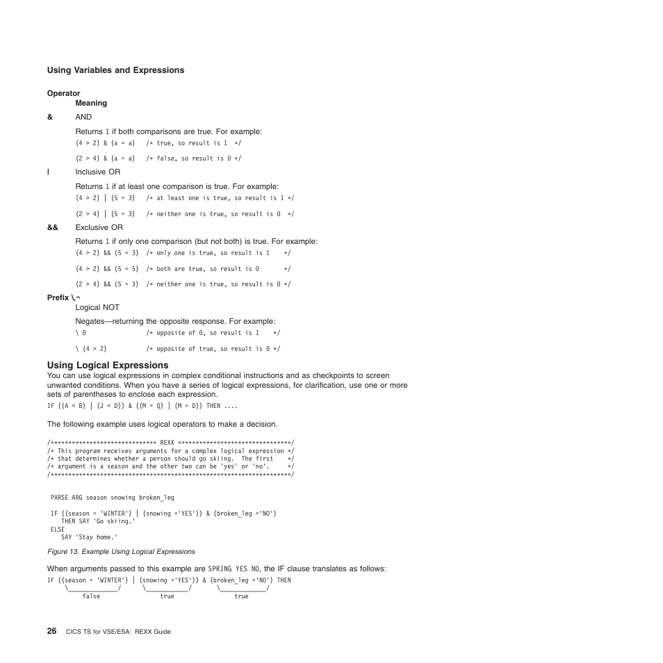 Using logical expressions | IBM SC34-5764-01 User Manual | Page 48 / 481