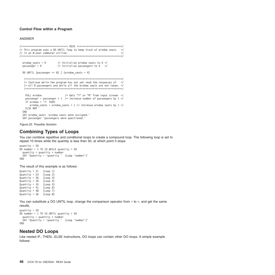 Combining types of loops, Nested do loops, Combining types of loops nested do loops | IBM SC34-5764-01 User Manual | Page 68 / 481