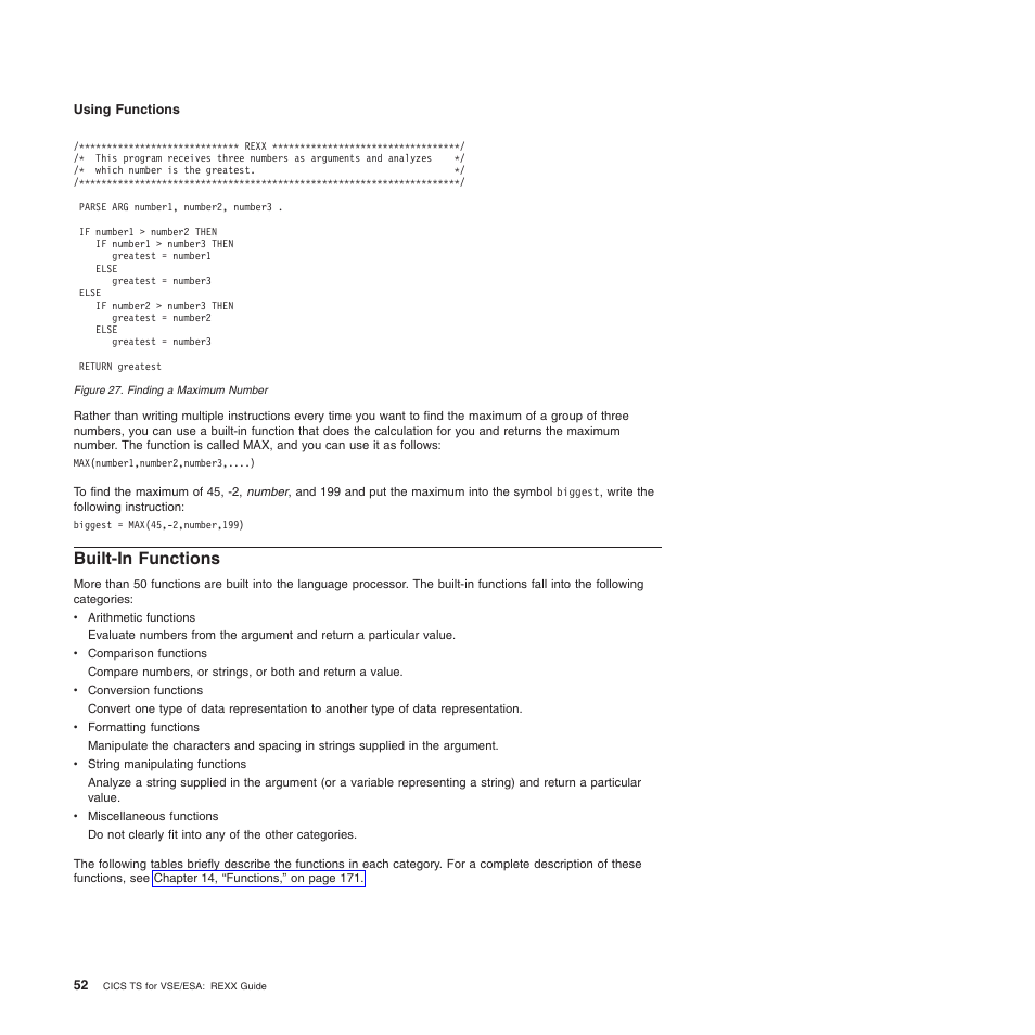 Built-in functions | IBM SC34-5764-01 User Manual | Page 74 / 481