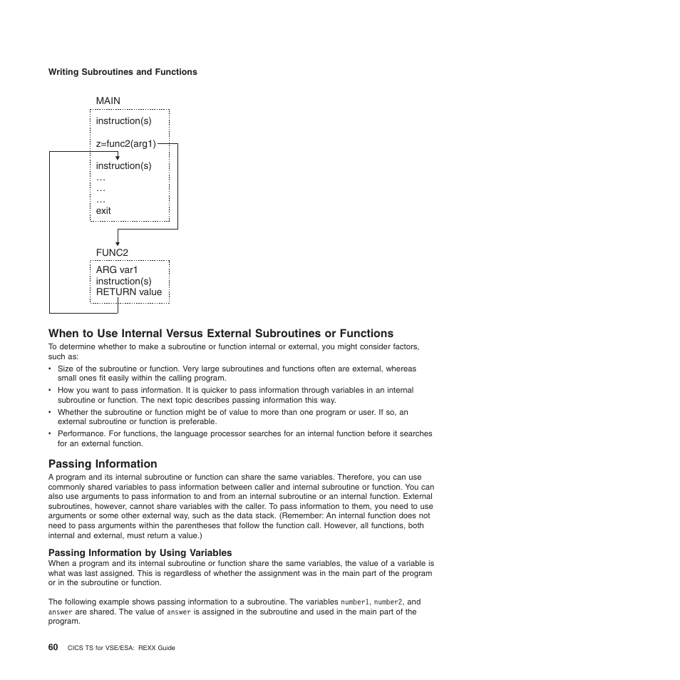 Passing information, Passing information by using variables | IBM SC34-5764-01 User Manual | Page 82 / 481