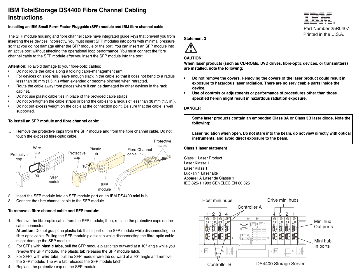 IBM TotalStorage DS4400 User Manual | 2 pages