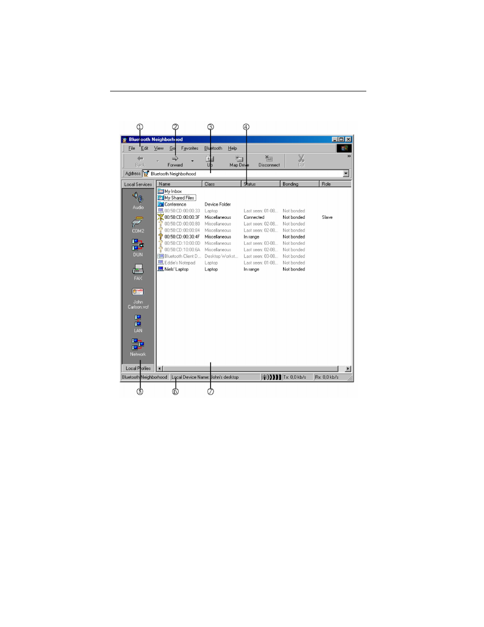 The bluetooth neighborhood window | IBM 19K4260 User Manual | Page 20 / 105