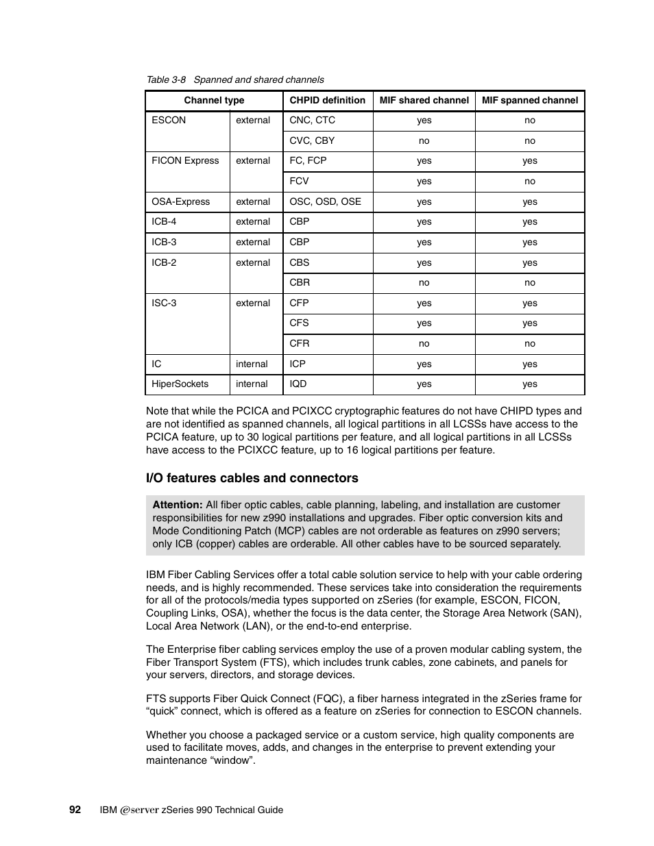 I/o features cables and connectors | IBM 990 User Manual | Page 104 / 284