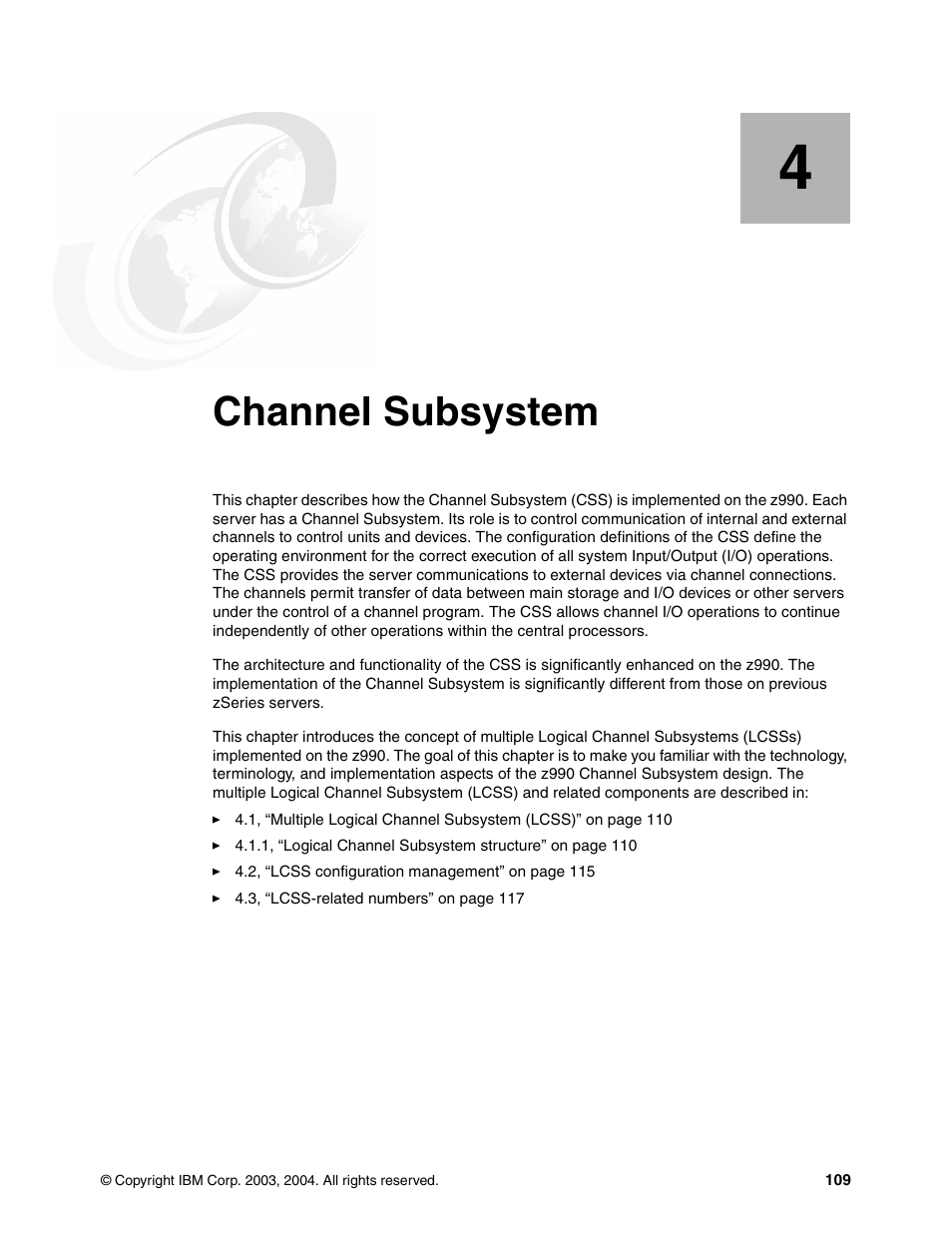 Chapter 4. channel subsystem, Channel subsystem | IBM 990 User Manual | Page 121 / 284