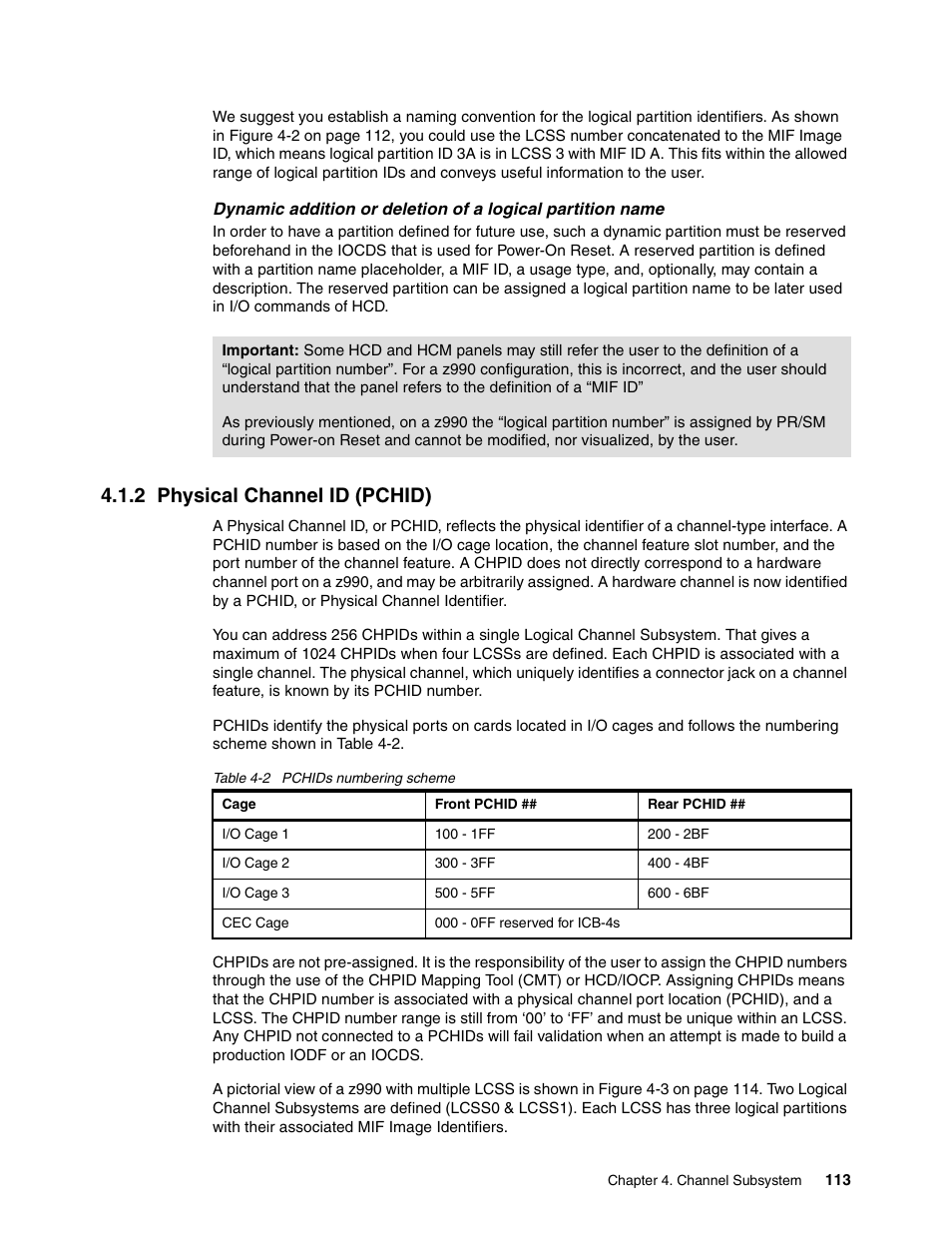 2 physical channel id (pchid) | IBM 990 User Manual | Page 125 / 284