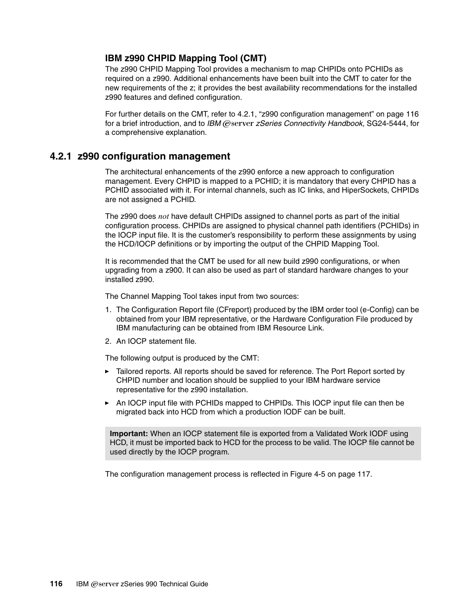 1 z990 configuration management | IBM 990 User Manual | Page 128 / 284