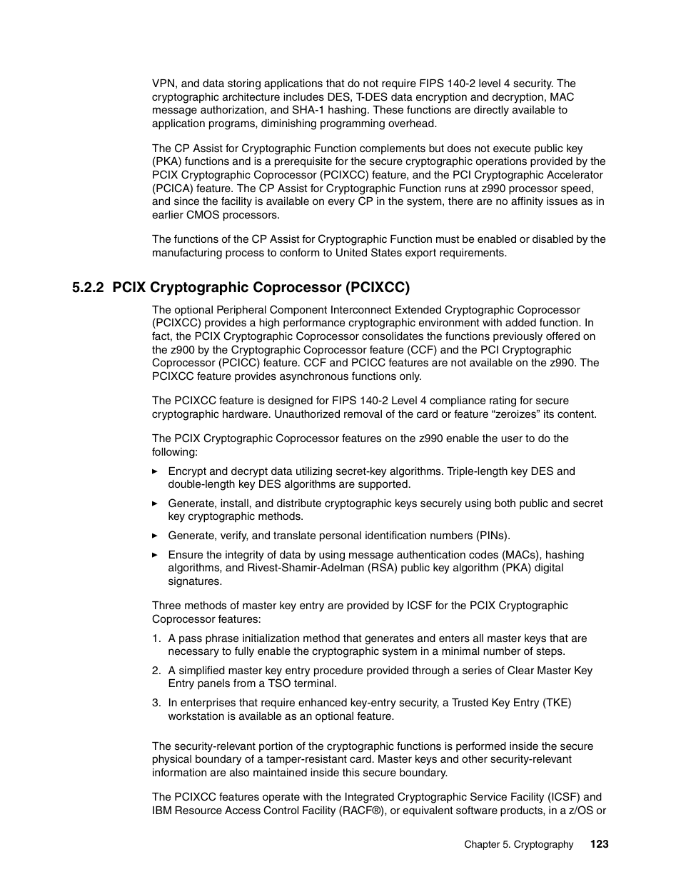 2 pcix cryptographic coprocessor (pcixcc) | IBM 990 User Manual | Page 135 / 284