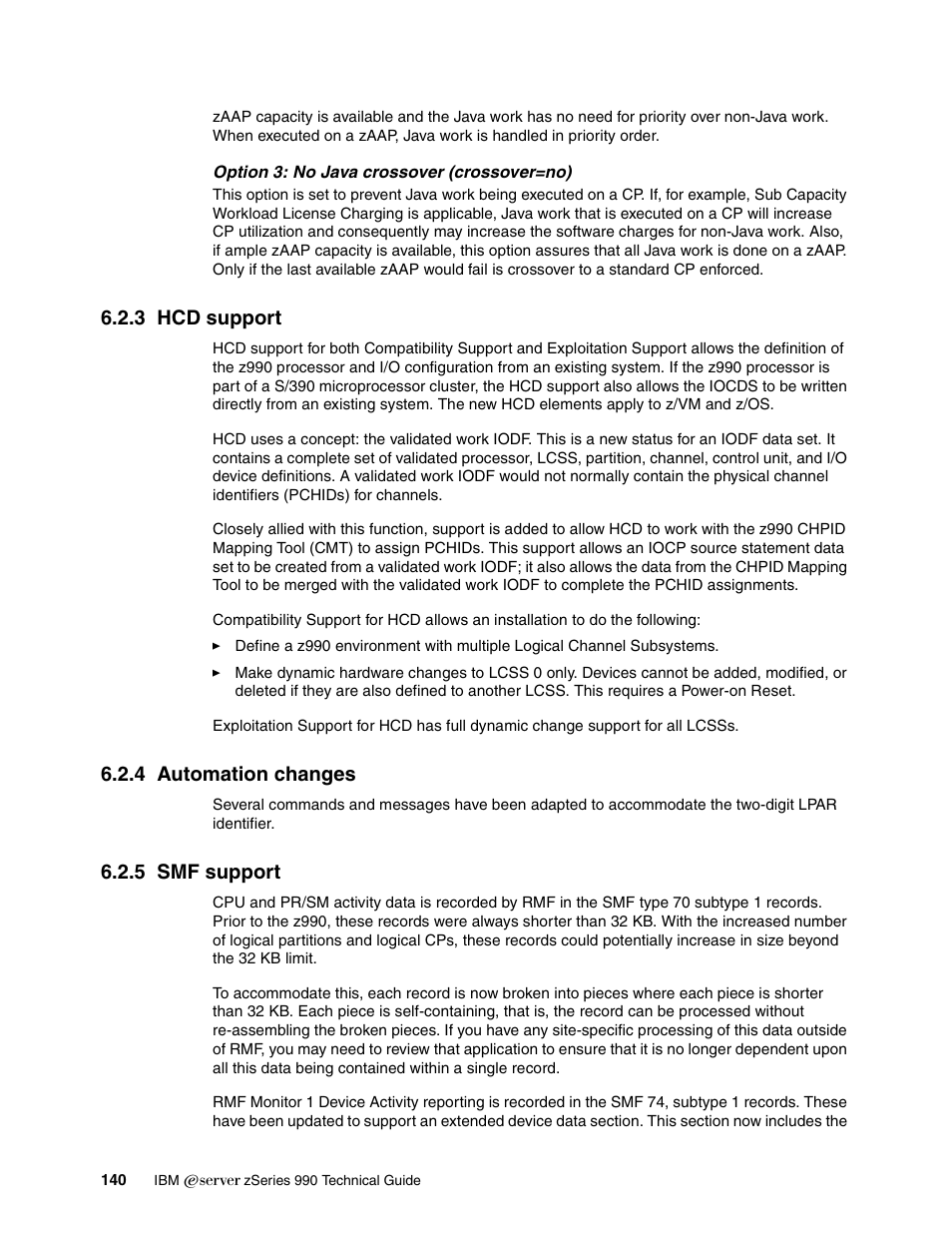 3 hcd support, 4 automation changes, 5 smf support | IBM 990 User Manual | Page 152 / 284