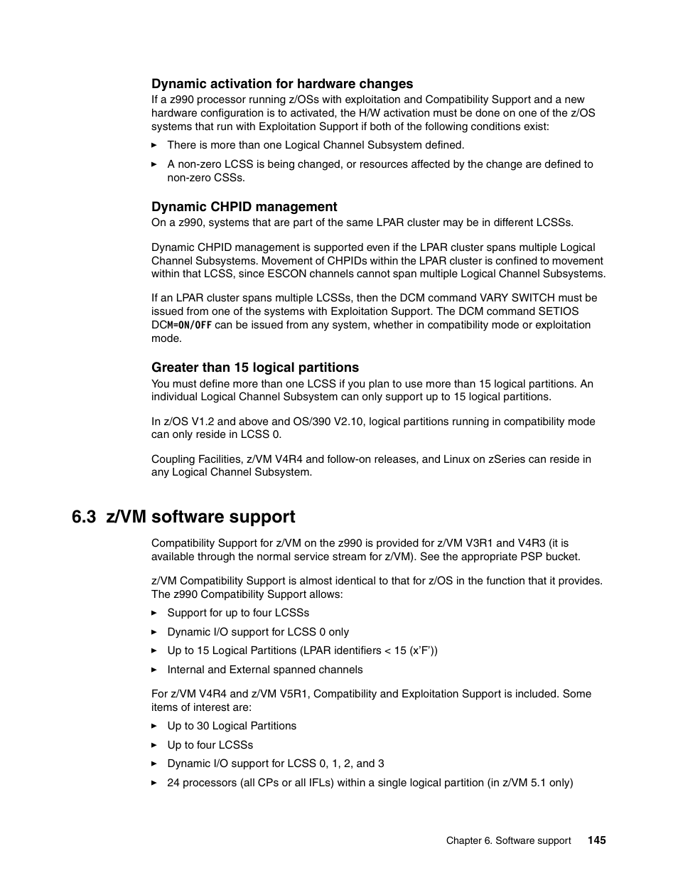 3 z/vm software support | IBM 990 User Manual | Page 157 / 284