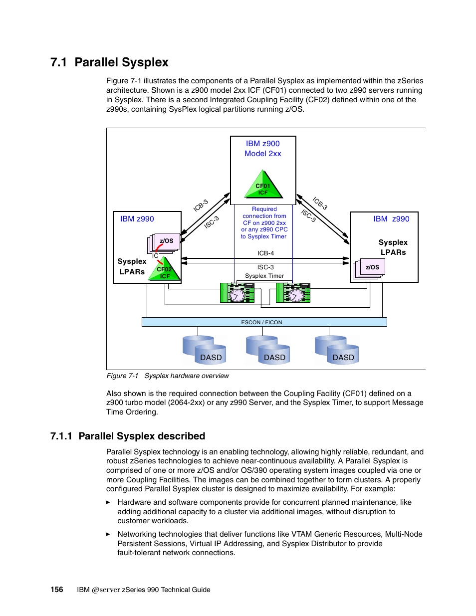 1 parallel sysplex, 1 parallel sysplex described, Ibm ^ zseries 990 technical guide | Figure 7-1 sysplex hardware overview | IBM 990 User Manual | Page 168 / 284