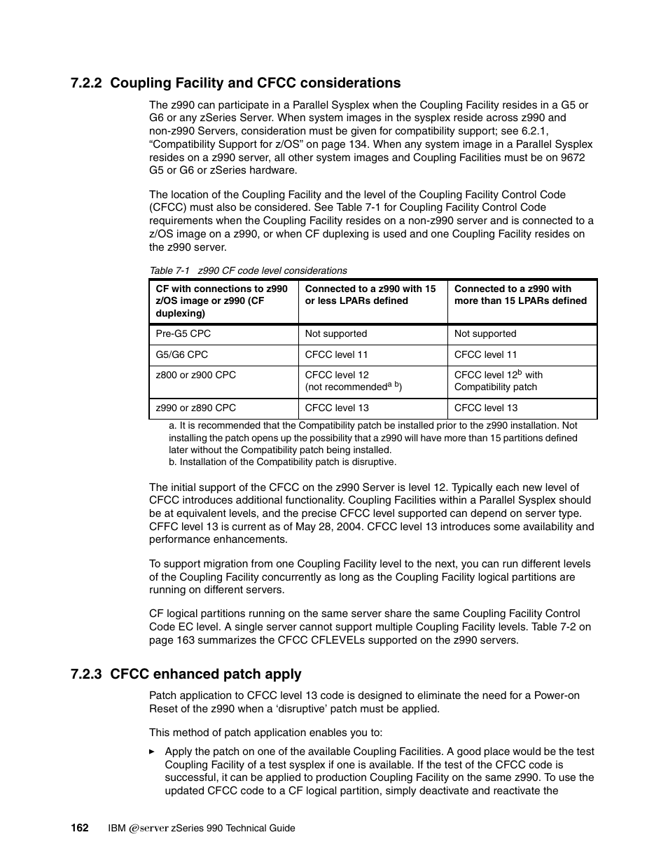 2 coupling facility and cfcc considerations, 3 cfcc enhanced patch apply | IBM 990 User Manual | Page 174 / 284