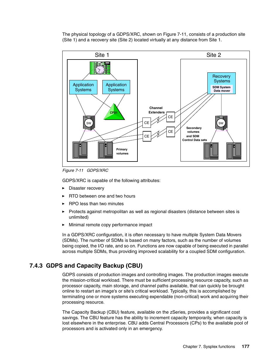 3 gdps and capacity backup (cbu), Site 1, Site 2 | IBM 990 User Manual | Page 189 / 284