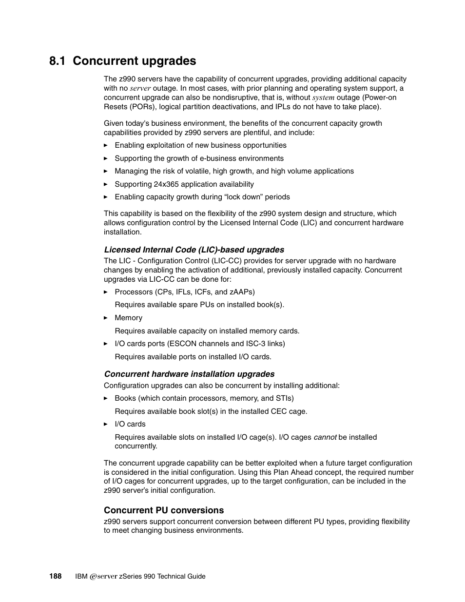 1 concurrent upgrades | IBM 990 User Manual | Page 200 / 284