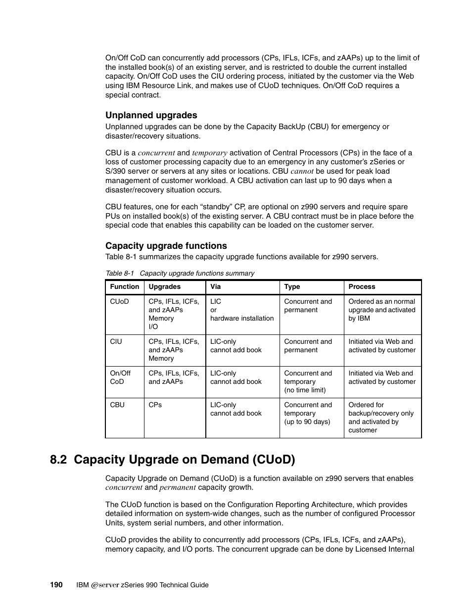 2 capacity upgrade on demand (cuod) | IBM 990 User Manual | Page 202 / 284