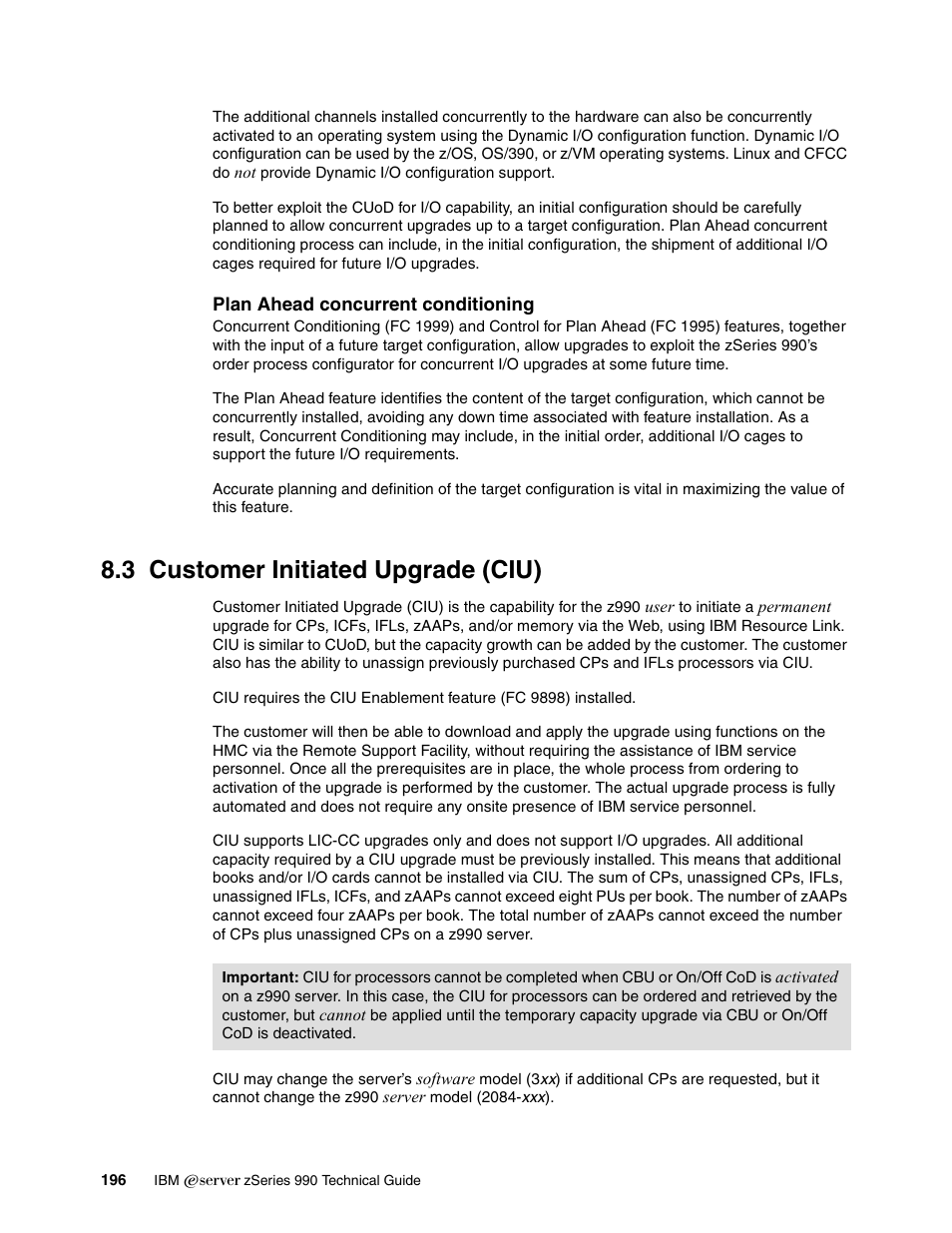 3 customer initiated upgrade (ciu) | IBM 990 User Manual | Page 208 / 284