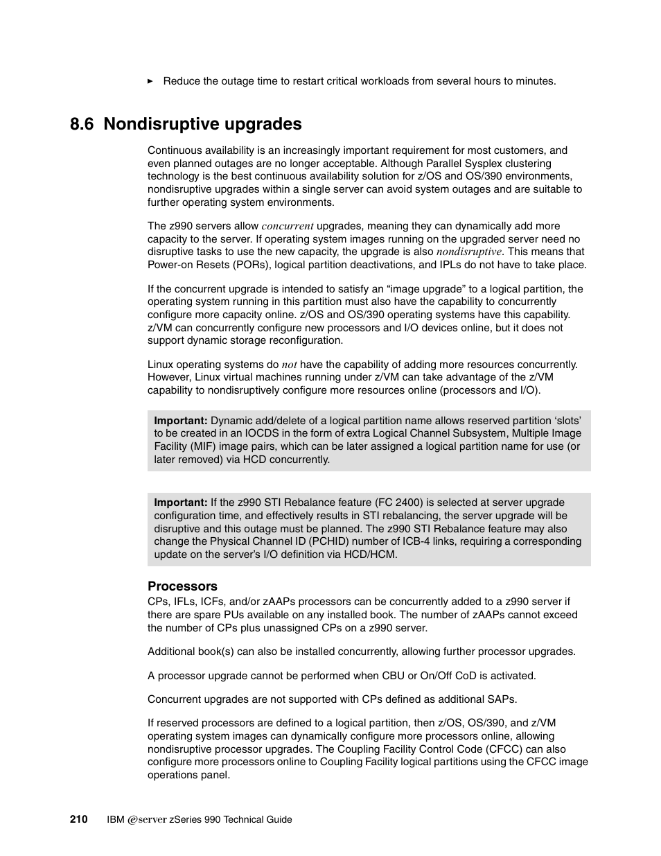 6 nondisruptive upgrades | IBM 990 User Manual | Page 222 / 284