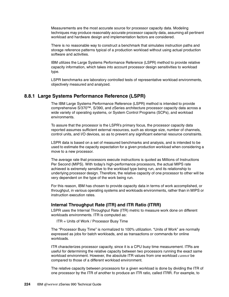 1 large systems performance reference (lspr) | IBM 990 User Manual | Page 236 / 284