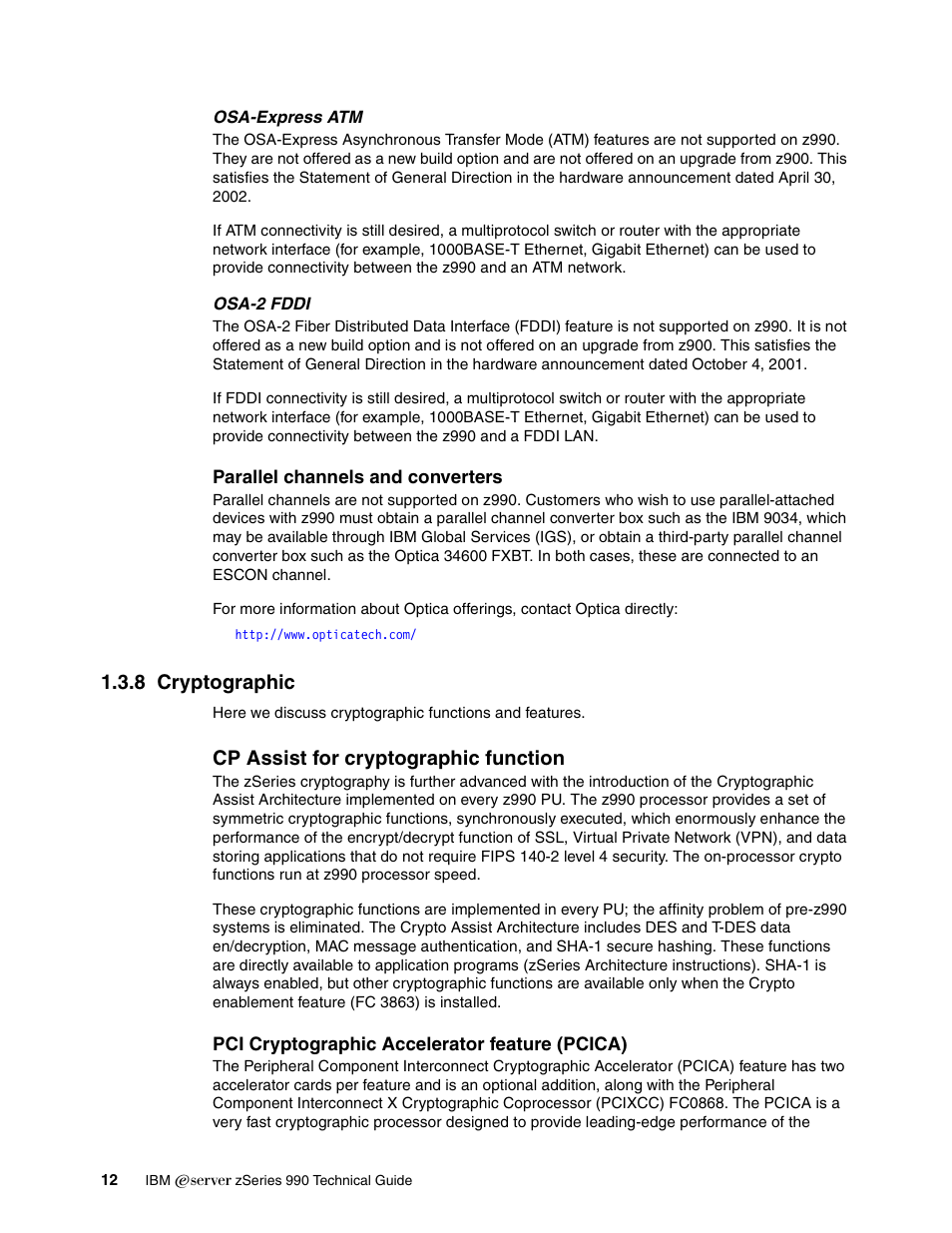 8 cryptographic, Cp assist for cryptographic function | IBM 990 User Manual | Page 24 / 284