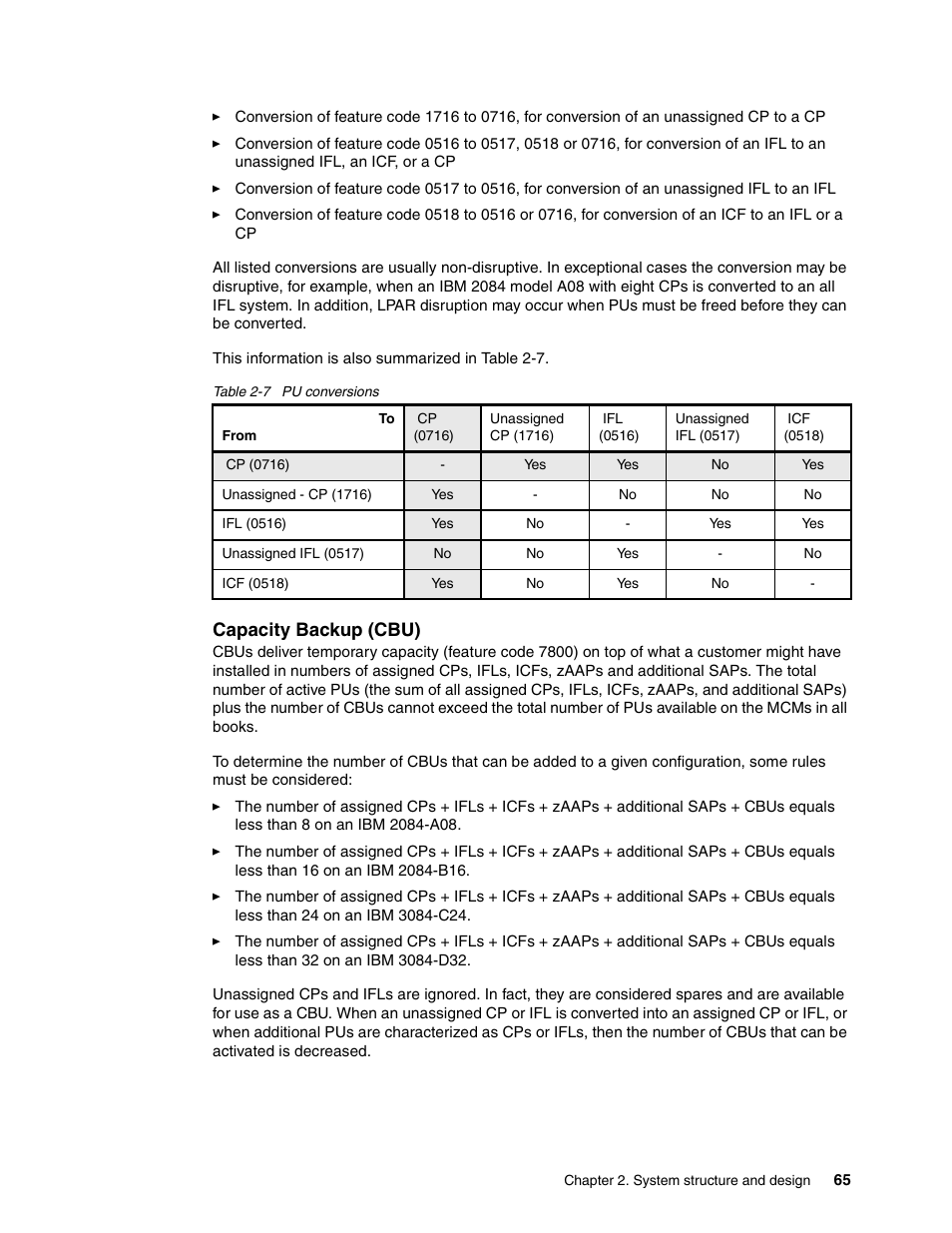 Capacity backup (cbu) | IBM 990 User Manual | Page 77 / 284