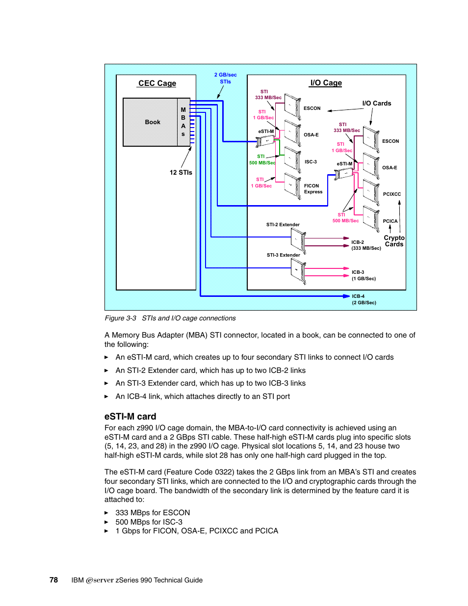 Esti-m card, Cec cage | IBM 990 User Manual | Page 90 / 284