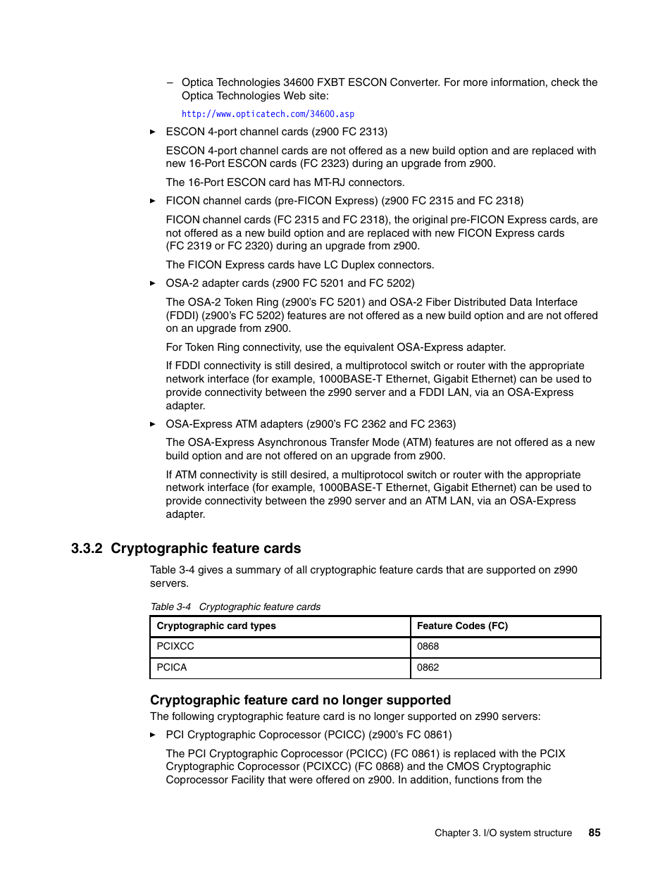 2 cryptographic feature cards | IBM 990 User Manual | Page 97 / 284