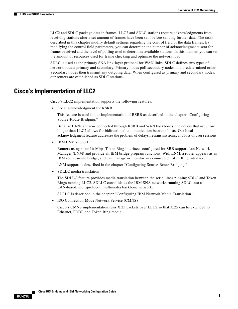 Cisco’s implementation of llc2 | IBM BC-203 User Manual | Page 16 / 52