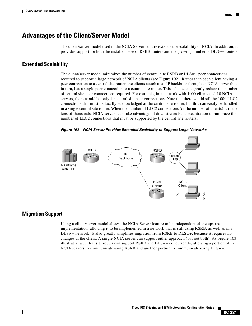 Advantages of the client/server model, Extended scalability, Migration support | IBM BC-203 User Manual | Page 29 / 52