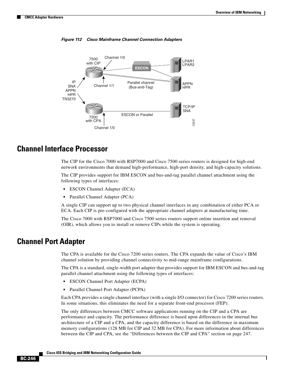 Channel interface processor, Channel port adapter, Channel interface processor (cip | Channel port adapter (cp, Figure 112 sh | IBM BC-203 User Manual | Page 44 / 52