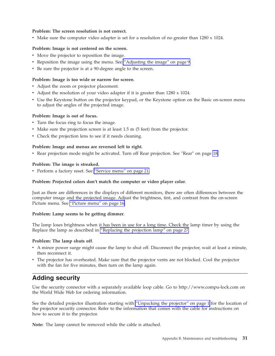 Adding security | IBM MICROPORTABLE ILM300 User Manual | Page 41 / 66