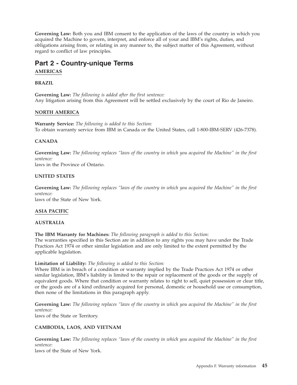 Part 2 - country-unique terms | IBM MICROPORTABLE ILM300 User Manual | Page 55 / 66